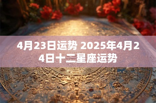 4月23日运势 2025年4月24日十二星座运势