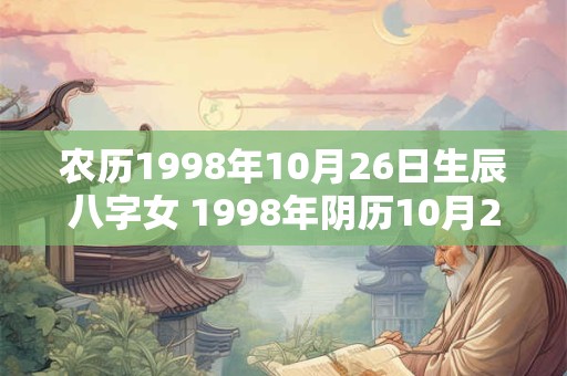 农历1998年10月26日生辰八字女 1998年阴历10月26日出生的是什么星座