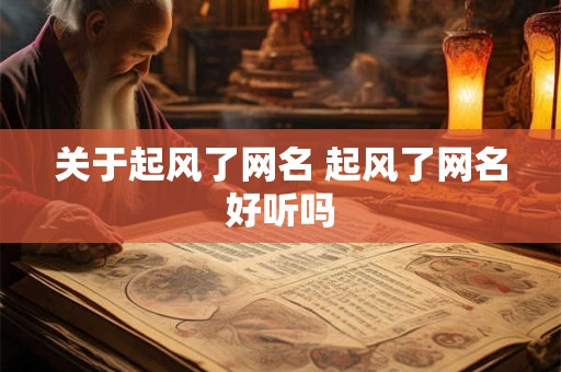 关于起风了网名 起风了网名好听吗
