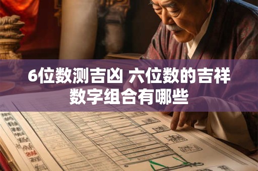6位数测吉凶 六位数的吉祥数字组合有哪些