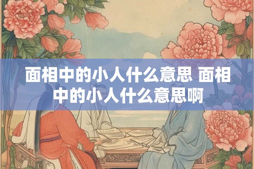 面相中的小人什么意思 面相中的小人什么意思啊