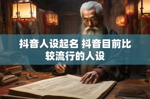 抖音人设起名 抖音目前比较流行的人设