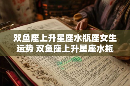 双鱼座上升星座水瓶座女生运势 双鱼座上升星座水瓶座女生运势怎么样