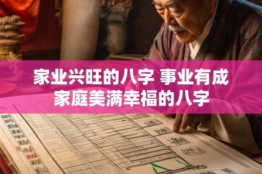 家业兴旺的八字 事业有成家庭美满幸福的八字