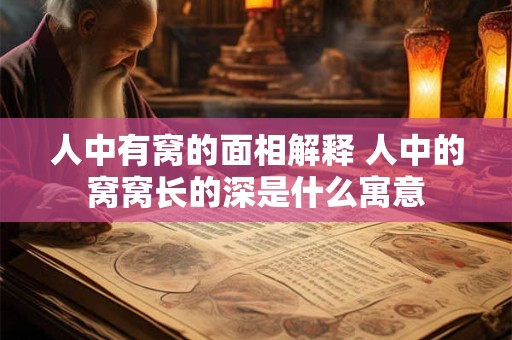 人中有窝的面相解释 人中的窝窝长的深是什么寓意