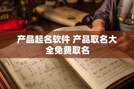 产品起名软件 产品取名大全免费取名