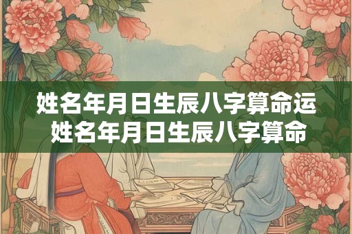姓名年月日生辰八字算命运 姓名年月日生辰八字算命运是什么书