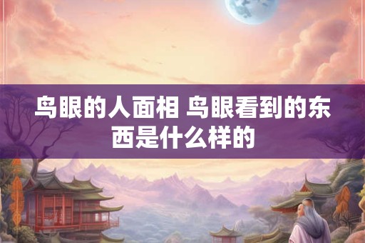 鸟眼的人面相 鸟眼看到的东西是什么样的