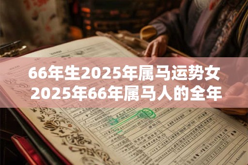 66年生2025年属马运势女 2025年66年属马人的全年运势女性