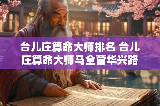 台儿庄算命大师排名 台儿庄算命大师马全营华兴路