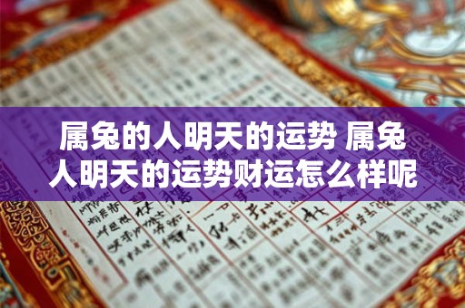 属兔的人明天的运势 属兔人明天的运势财运怎么样呢女