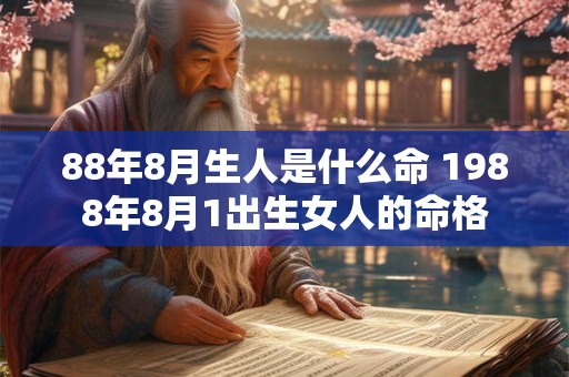 88年8月生人是什么命 1988年8月1出生女人的命格
