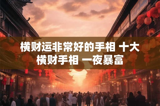 横财运非常好的手相 十大横财手相 一夜暴富