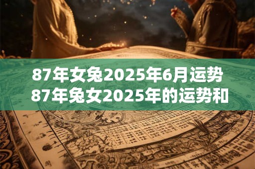 87年女兔2025年6月运势 87年兔女2025年的运势和财运每月