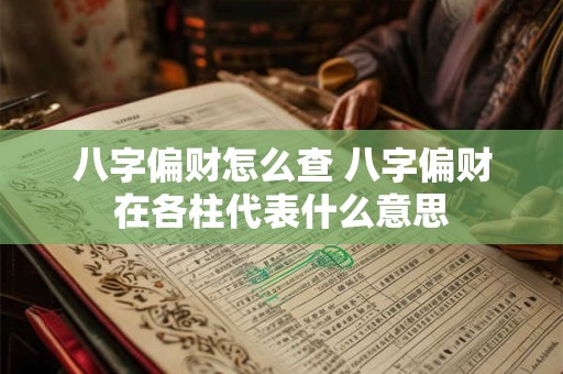 八字偏财怎么查 八字偏财在各柱代表什么意思 八字偏财怎么查 八字偏财在各柱代表什么意思