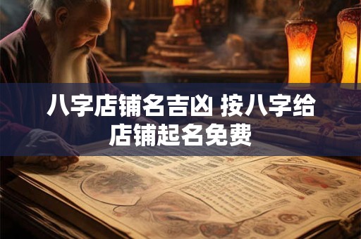 八字店铺名吉凶 按八字给店铺起名免费
