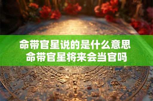 命带官星说的是什么意思 命带官星将来会当官吗