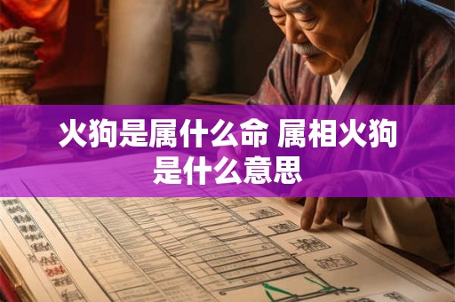 火狗是属什么命 属相火狗是什么意思