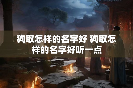 狗取怎样的名字好 狗取怎样的名字好听一点