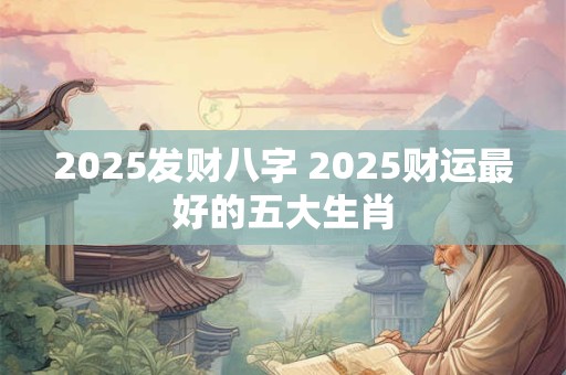 2025发财八字 2025财运最好的五大生肖