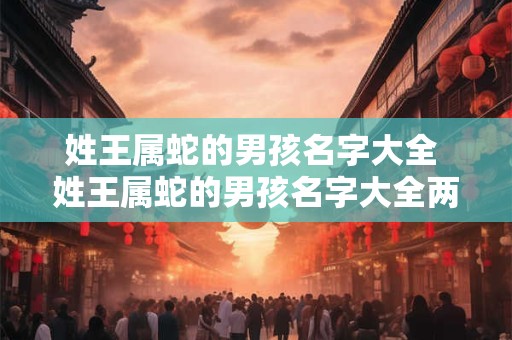 姓王属蛇的男孩名字大全 姓王属蛇的男孩名字大全两个字