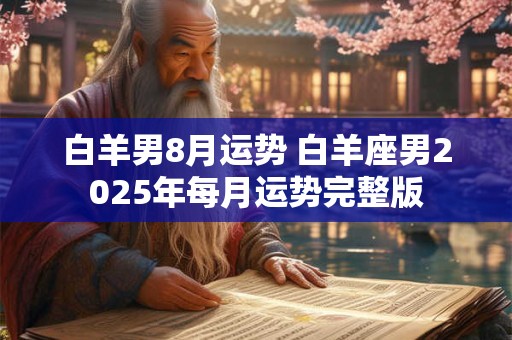 白羊男8月运势 白羊座男2025年每月运势完整版