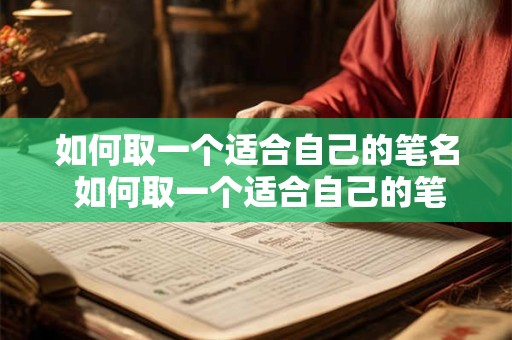 如何取一个适合自己的笔名 如何取一个适合自己的笔名女生