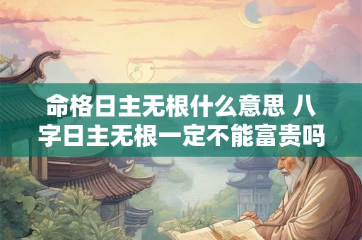 命格日主无根什么意思 八字日主无根一定不能富贵吗
