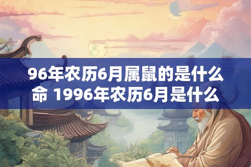 96年农历6月属鼠的是什么命 1996年农历6月是什么命五行属什么