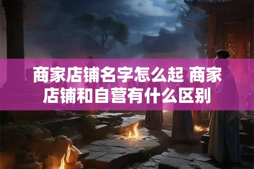 商家店铺名字怎么起 商家店铺和自营有什么区别