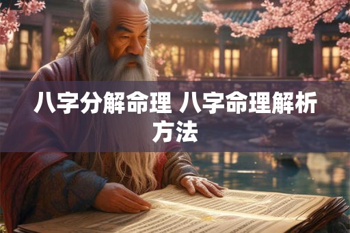 八字分解命理 八字命理解析方法