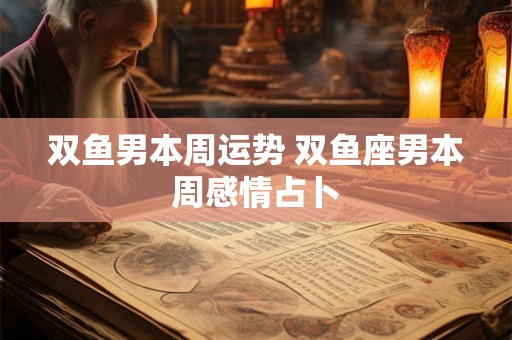 双鱼男本周运势 双鱼座男本周感情占卜