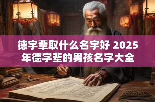 德字辈取什么名字好 2025年德字辈的男孩名字大全