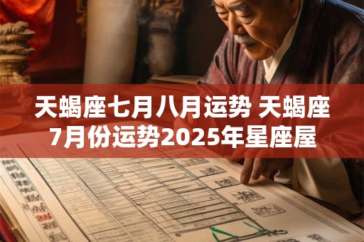 天蝎座七月八月运势 天蝎座7月份运势2025年星座屋