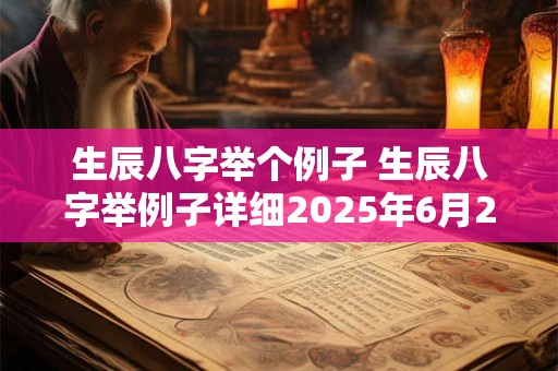 生辰八字举个例子 生辰八字举例子详细2025年6月22日