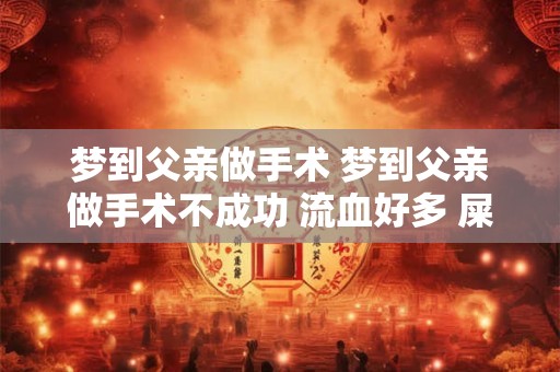 详细阅读:梦到父亲做手术 梦到父亲做手术不成功 流血好多 屎尿多 梦到父亲做手术 梦到父亲做手术不成功 流血好多 屎尿多