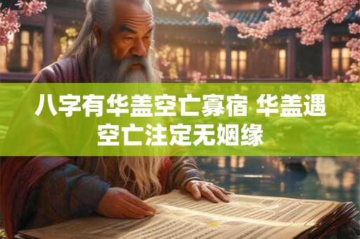 八字有华盖空亡寡宿 华盖遇空亡注定无姻缘