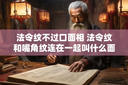 法令纹不过口面相 法令纹和嘴角纹连在一起叫什么面相
