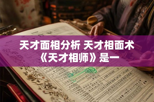 详细阅读:天才面相分析 天才相面术《天才相师》是一 天才面相分析 天才相面术《天才相师》是一
