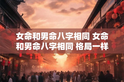 女命和男命八字相同 女命和男命八字相同 格局一样吗