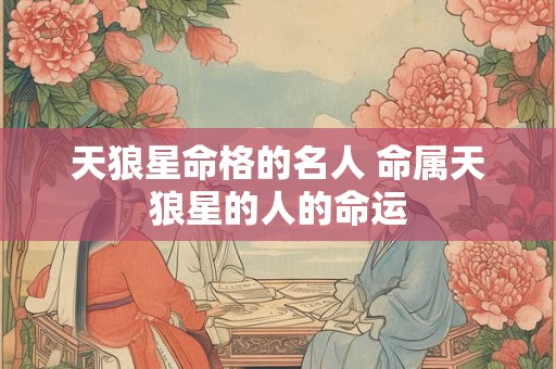 天狼星命格的名人 命属天狼星的人的命运