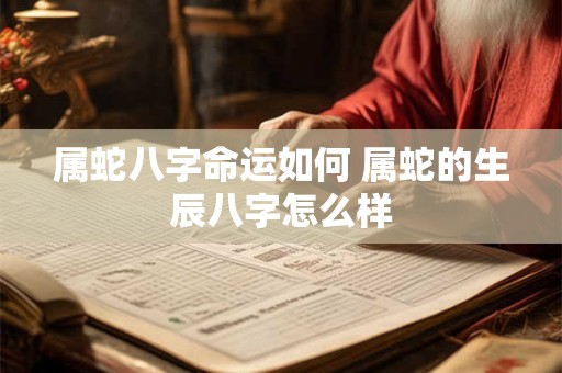 属蛇八字命运如何 属蛇的生辰八字怎么样