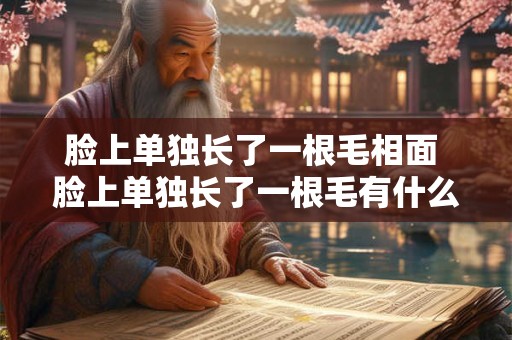 脸上单独长了一根毛相面 脸上单独长了一根毛有什么说法 是不是预示发财