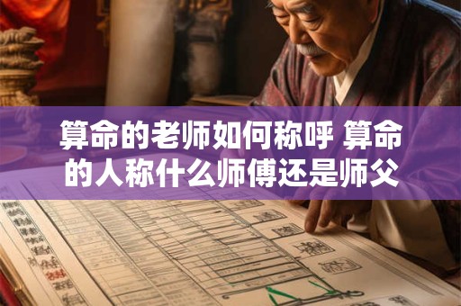 算命的老师如何称呼 算命的人称什么师傅还是师父