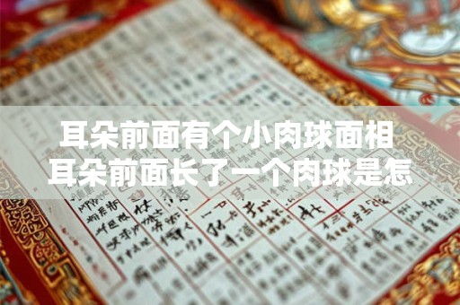耳朵前面有个小肉球面相 耳朵前面长了一个肉球是怎么回事