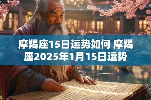 摩羯座15日运势如何 摩羯座2025年1月15日运势
