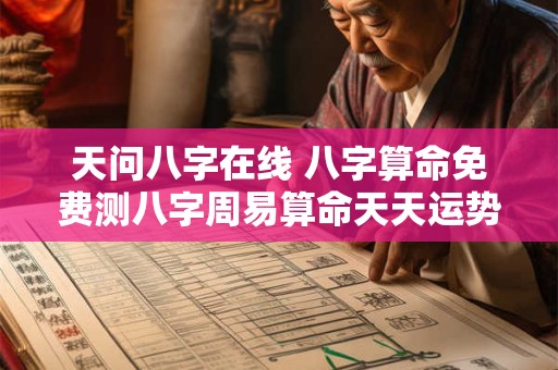 天问八字在线 八字算命免费测八字周易算命天天运势网