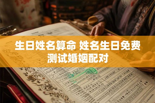 生日姓名算命 姓名生日免费测试婚姻配对