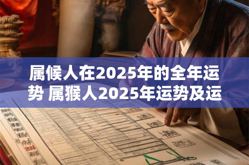 属候人在2025年的全年运势 属猴人2025年运势及运程每月运程