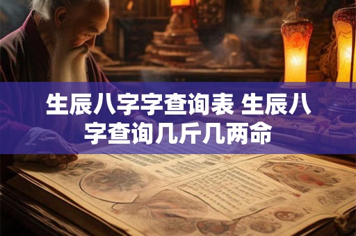 生辰八字字查询表 生辰八字查询几斤几两命
